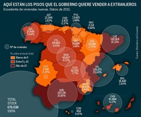 Map stock property to sell in Spain