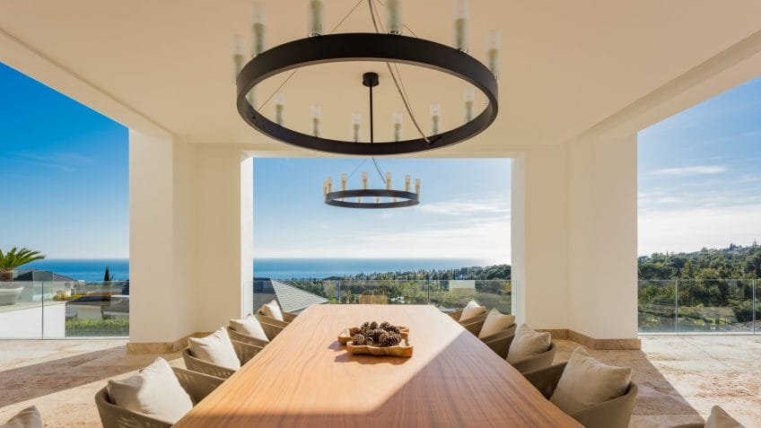 terrace and sea views in Villa Camoján