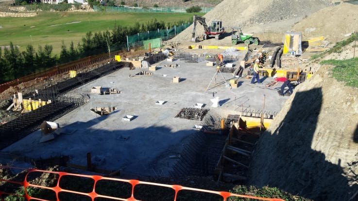 Stage 2: Laying pile foundations and improving the plot