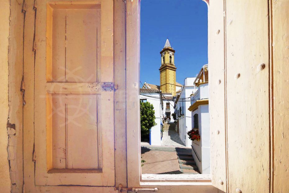 estepona old town view of church