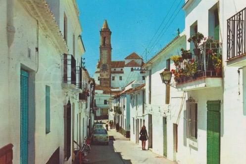 Estepona old town streets and church