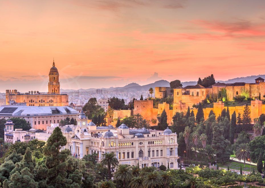 Vue de la vieille ville de Malaga